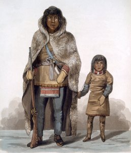 Porträt von Akaitcho und seinem Sohn, 1824