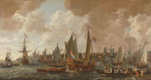 Ankunft von Karl II., König von England, in Rotterdam, 24. Mai 1660 von Lieve Pietersz. Verschuier