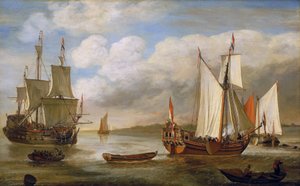 Verschiedene niederländische Boote: Segelboote, Schiffe und Lastkähne von Lieve Verschuier