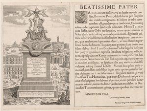Frontispiz aus Prospectus Locurum Urbis Romae Insignium, 1666 von Lievin Cruyl