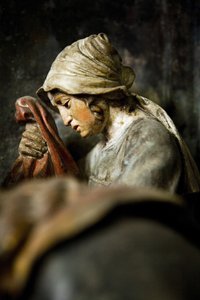 Altarbild, rechte Tafel, Detail, Die Kreuzabnahme