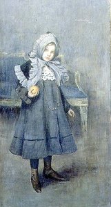 Mädchen mit grauem Hut