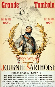 Große Verlosung: Sarthoise-Tag - Plakat, ill. von Lionel Royer (1852 -1926)