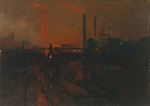 Stahlwerke, Cardiff bei Nacht, 1893-97