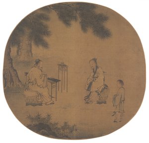 Dem Qin-Zither zuhören, 1150 - nach 1225 von Liu Songnian
