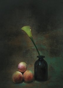 Stimmungsvolle Calla-Lilie Stillleben von Liu Xing