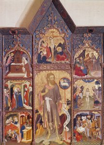 Altarbild des Heiligen Johannes des Täufers: Szene aus seinem Leben. Gemälde von Luis Borrassa (1350-1424). Museum für Kunstgewerbe, Paris