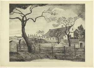 Bauernhof mit Vieh in Holland von Lodewijk Schelfhout (signed by artist)