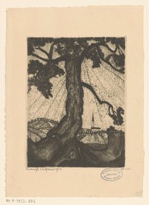 Hügellandschaft mit Siedlung von Lodewijk Schelfhout (signed by artist)