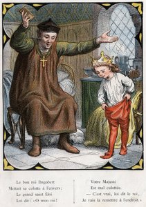 Illustration von Lorenz Frolich für das Volkslied „Der gute König Dagobert“. Ausgabe J. Hetzel. Um 1880.
