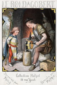 Illustration von Lorenz Frolich (1820-1908) für das Volkslied „Der gute König Dagobert“. Ausgabe J. Hetzel. Um 1880.