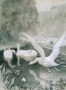 Das hässliche Entlein, Illustration von Lorenz Frolich für Märchen von Hans Christian Andersen von Lorens Frolich