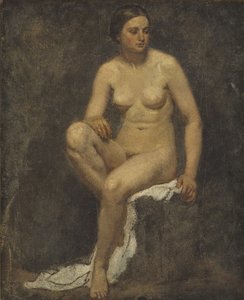 Weiblicher Akt im Atelier von Thomas Couture von Lorenz Frølich