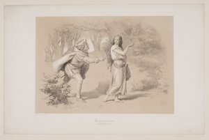 Kongsgården, Seite 69, Illustration zu Christian Winthers "Hjortens Flugt" von Lorenz Frølich