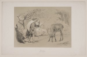 Das Kreuz, S. 299, Illustration zu Christian Winthers "Hjortens Flugt" von Lorenz Frølich