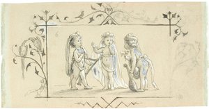 Vignette mit drei Kindern mit Musikinstrumenten