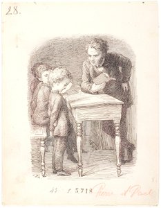 Schulstunde. Pierre kann die Lektion nicht von Lorenz Frølich