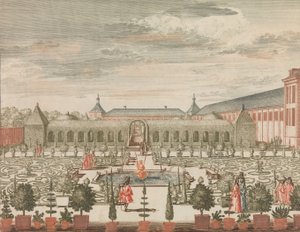 Der Königinnengarten mit dem Grünen Kabinett und der Orangerie, von hinten gesehen von Lorenz Scherm