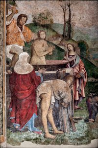 Leben der hl. Cäcilia: Martyrium der hl. Cäcilia, (Detail) von Lorenzo Costa