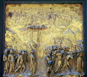 Detail der Paradiespforten am Baptisterium, 15. Jahrhundert