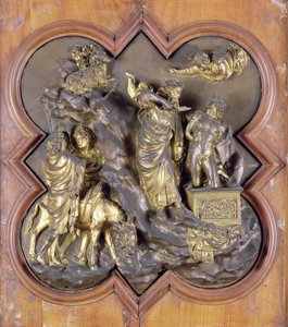 Das Opfer Isaaks, Bronzewettbewerbsrelief für die Baptisteriumstüren, Florenz, 1401