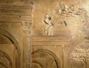 Die Geschichte von Jakob und Esau, Detail (Originaltafel von den Osttüren des Baptisteriums)
