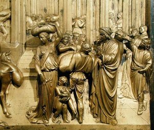 Die Geschichte von Joseph, Detail von der Originaltafel von den Osttüren des Baptisteriums