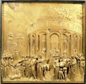 Die Geschichte von Joseph, Originaltafel von den Osttüren des Baptisteriums (nach der Restaurierung)
