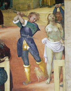 Martyrium der hl. Barbara, Detail aus Geschichten der hl. Barbara von Lorenzo Lotto