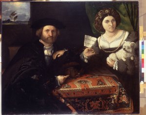 Familienporträt. Gemälde von Lorenzo Lotto (1480-1556), um 1523. Öl auf Leinwand. Venezianische Kunst der Renaissance. Eremitage, Sankt Petersburg