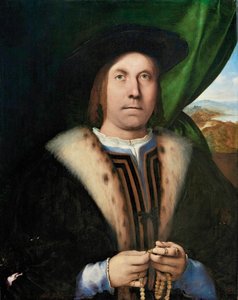 Porträt eines Mannes mit einem Rosenkranz, ca. 1515-1520