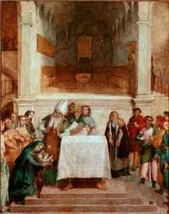 Darstellung im Tempel Gemälde von Lorenzo Lotto (ca. 1480-1556) 1554-1556 Loreto, Palazzo Apostolico von Lorenzo Lotto