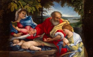 Ruhe auf der Flucht nach Ägypten mit der Heiligen Justina