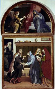 Die Verkündigung. Teil des Altars der Heimsuchung von Lorenzo Lotto