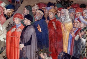 Johannes der Täufer tauft die Menschenmengen im Jordan (Detail)