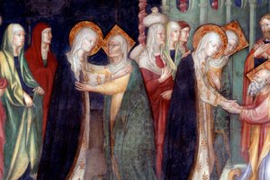 Der Besuch Marias bei Elisabeth (Detail) von Lorenzo Salimbeni