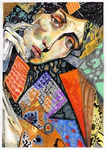Inspirierendes Collage-Porträt von Loretta Van Der Westhuizen
