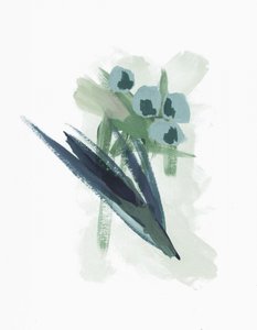 Abstrakte blaue Blüten