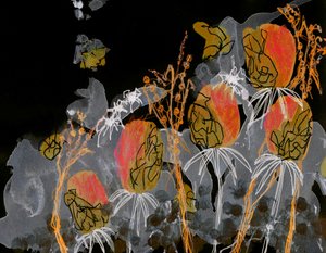 Dunkle goldene Blüten