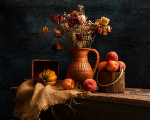 Rustikales Herbst-Stillleben
