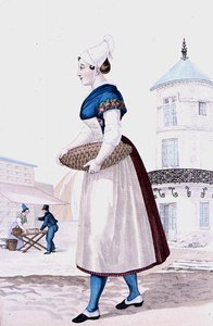 Traditionelle Tracht von St. Valery en Caux, graviert von Gatine ca. 1820