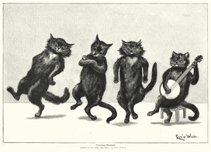 Tanzende Katzen von Louis (after) Wain