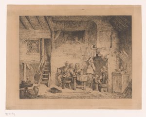 Gesellschaft in sechzehnter Jahrhundert Kleidung in einer Kneipe von Louis Antoine Carolus