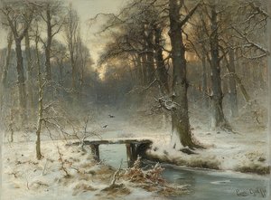 Ein Januarabend im Wald von Den Haag von Louis Apol