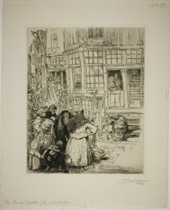 Eine Straße im jüdischen Viertel, Amsterdam von Louis Auguste Lepère