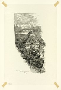 Apfelmarkt, gesehen von der Pont Louis-Philippe, Platte sieben aus Le Long de la Seine et des Boulevards