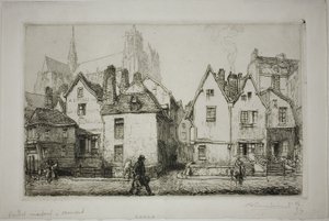 Alte Häuser, Amiens von Louis Auguste Lepère