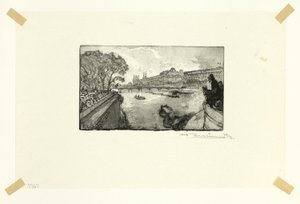Der Louvre, gesehen von der Pont-Neuf, Platte dreizehn aus Le Long de la Seine et des Boulevards von Louis Auguste Lepère