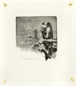Der Vampir von Notre-Dame, Tafel neun aus Le Long de la Seine et des Boulevards von Louis Auguste Lepère