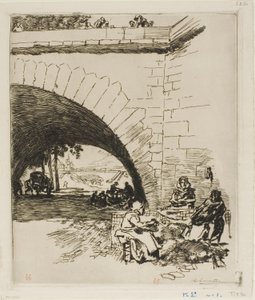 Wollkämmer am Pont Marie von Louis Auguste Lepère